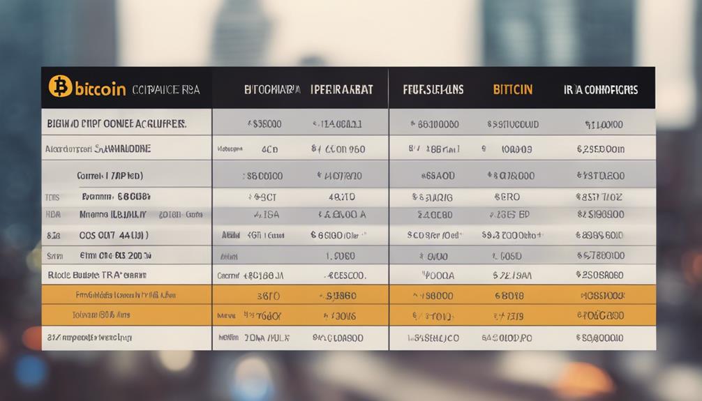 bitcoin ira fee comparison