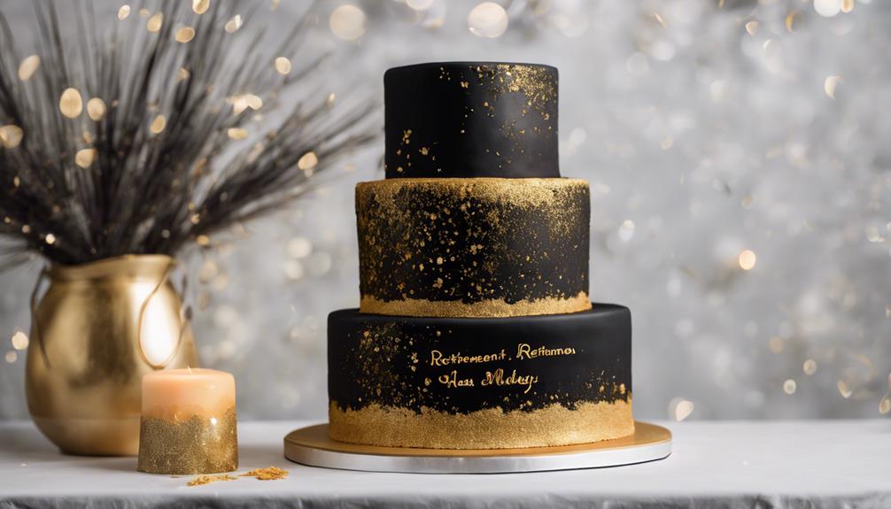 elegant retirement cake design