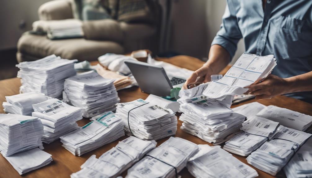 organizing receipts for taxes