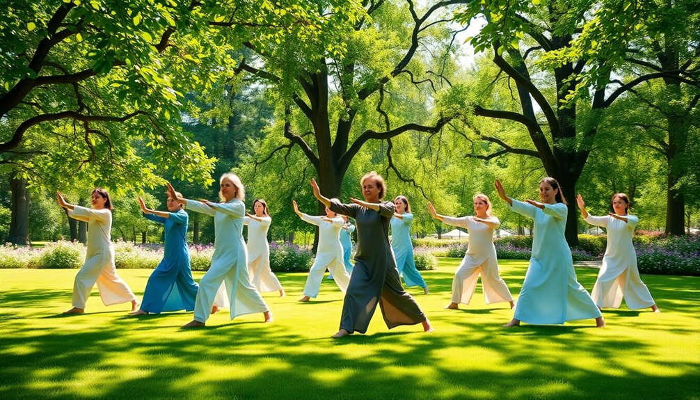 outdoor tai chi practice