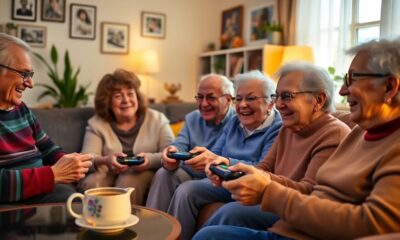 seniors engaging in gaming