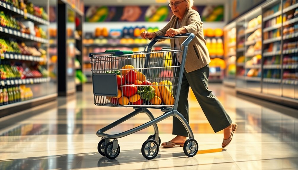 elderly shopping cart selection