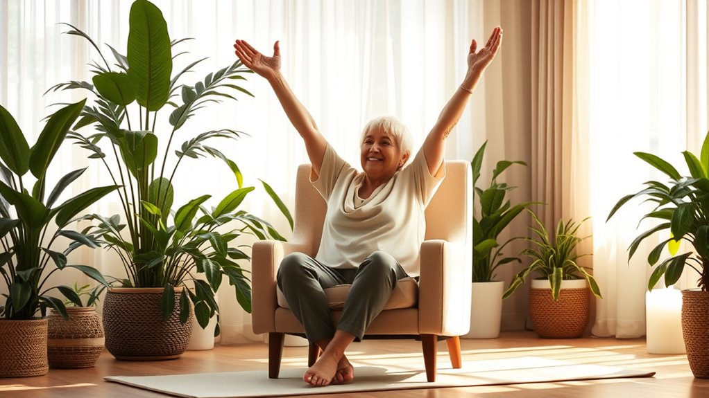 gentle exercise using chairs