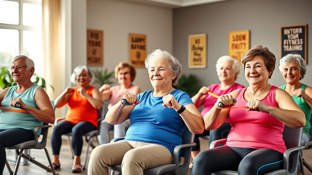 seated workout session organization