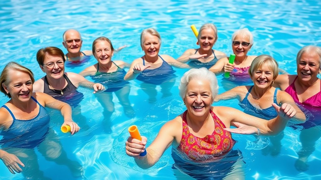 water aerobics promotes senior health