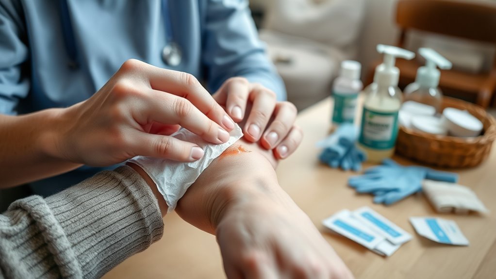 proper wound cleaning and dressing