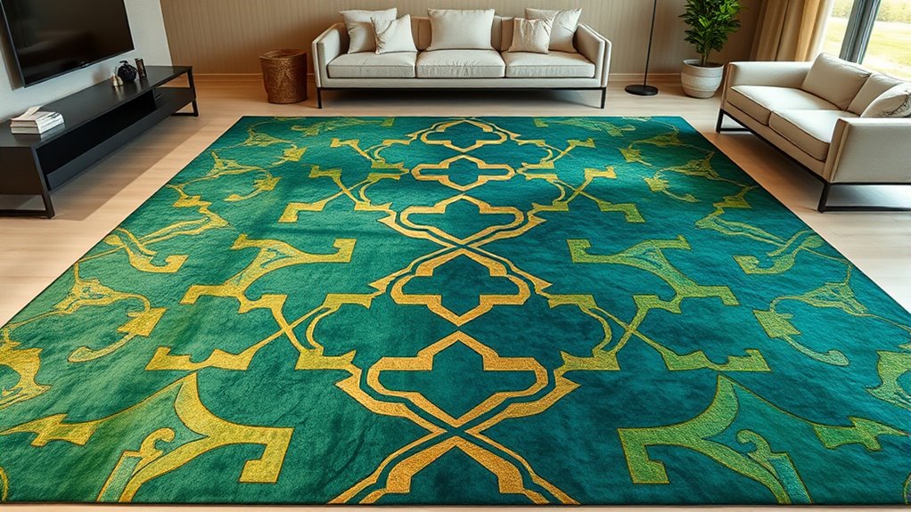 elegant geometric silk rugs