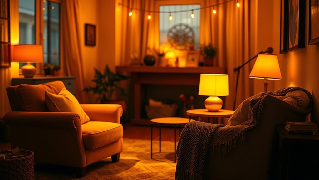 gentle calming evening lighting