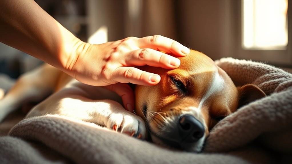 gentle touch comforts pets