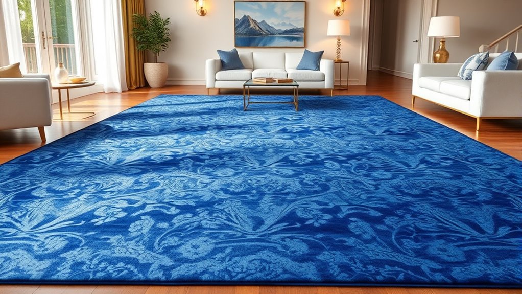 top yilong blue silk rugs