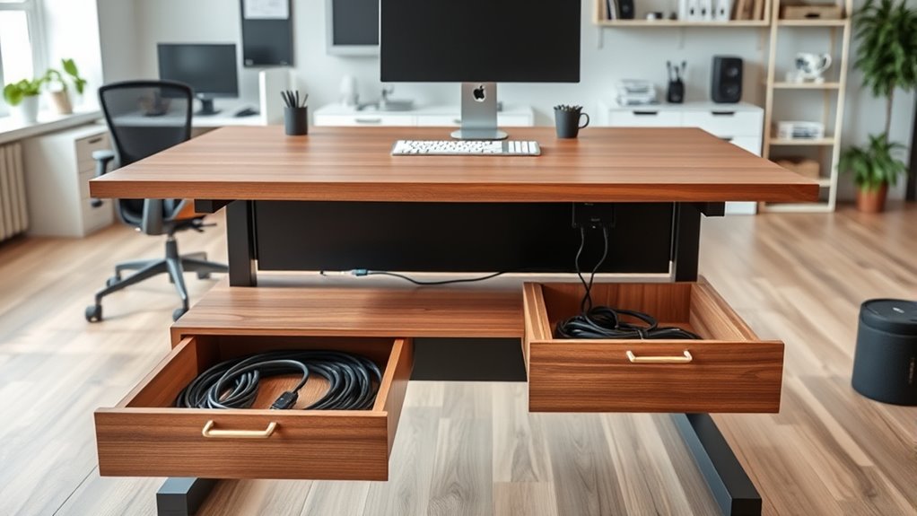 desk size and features