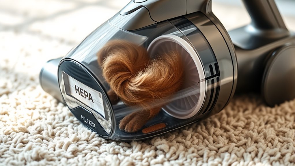 pet hair suction and maintenance