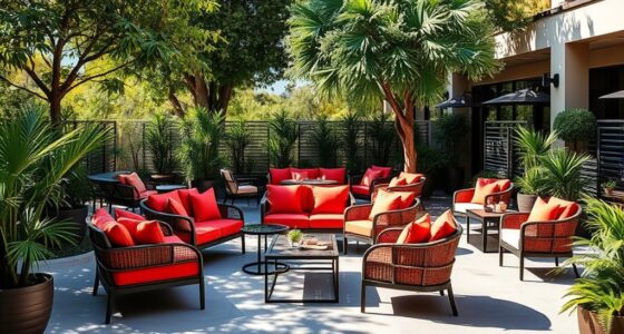comfortable high back outdoor sets