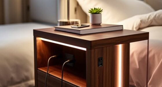 stylish illuminated bedside furniture