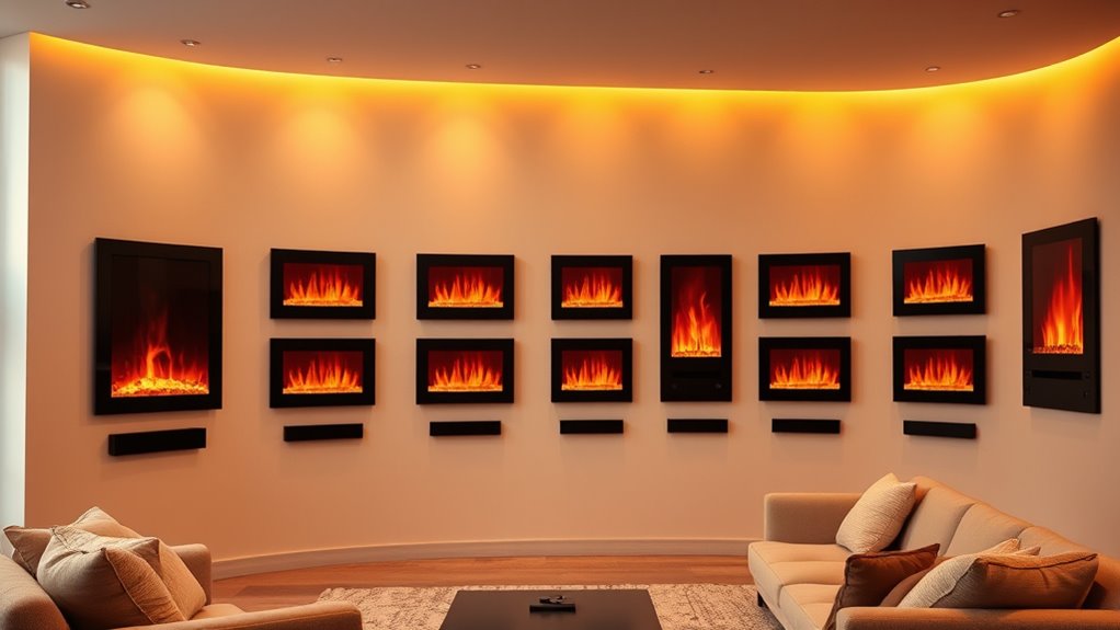top wall mounted electric fireplaces