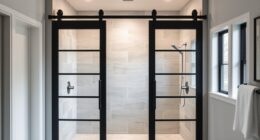wide opening barn shower doors