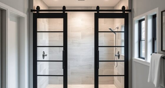 wide opening barn shower doors