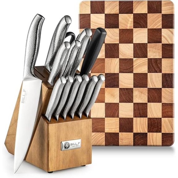 14-Piece Kitchen Knife Block Set with Chopping Board
