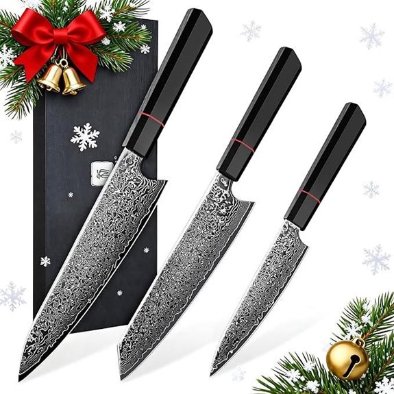 TIVOLI Damascus Kitchen Knife Set (3 Pieces)