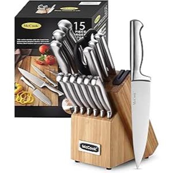 McCook German Stainless Steel Knife Set with Sharpener