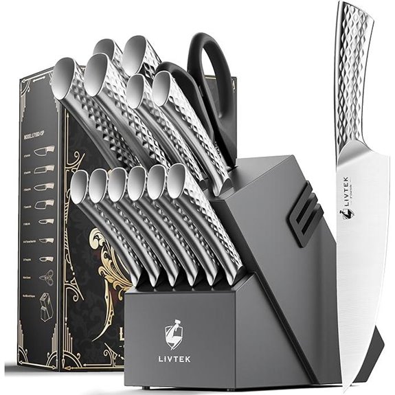 Livtek 15-Piece German Stainless Steel Knife Set