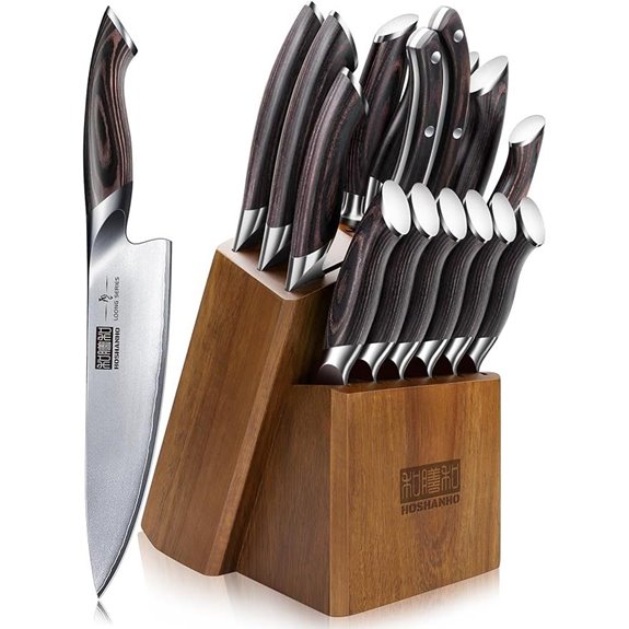 HOSHANHO 16-Piece Japanese Chef Knife Set with Sharpener