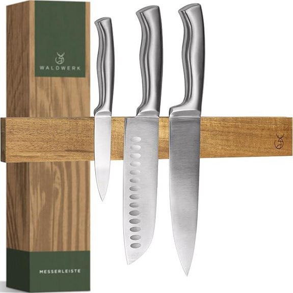 WALDWERK Magnetic Knife Strip with Acacia Wood