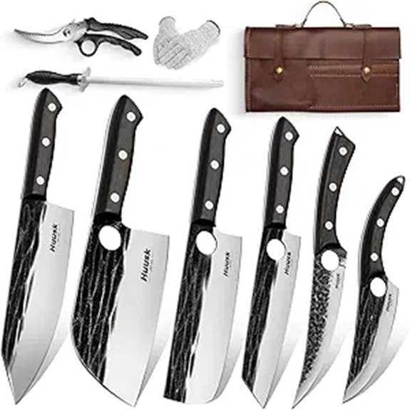 Huusk Serbian & Japanese Kitchen Knife Set