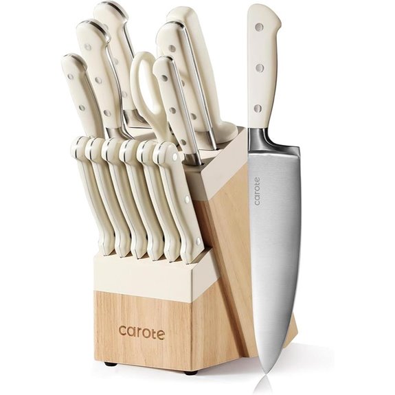 CAROTE 14-Piece Forged High Carbon Knife Set
