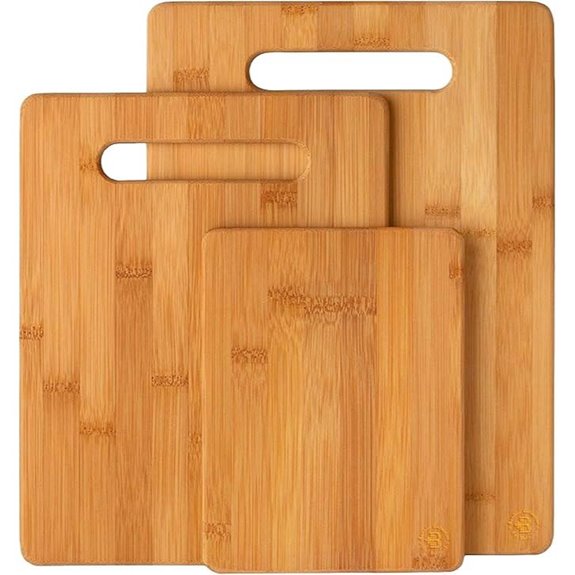 Bamboo Cutting Boards Set of 3 for Kitchen Food Prep