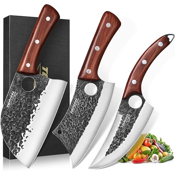 3PCS Butcher Knife Set for Kitchen and Camping
