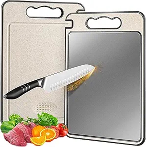 Titanium Double-Sided Cutting Board with Grater and Juice Groove