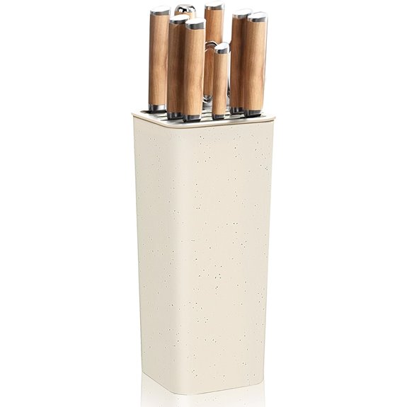 Newe Knife Block Holder with Wavy Slots for Blades