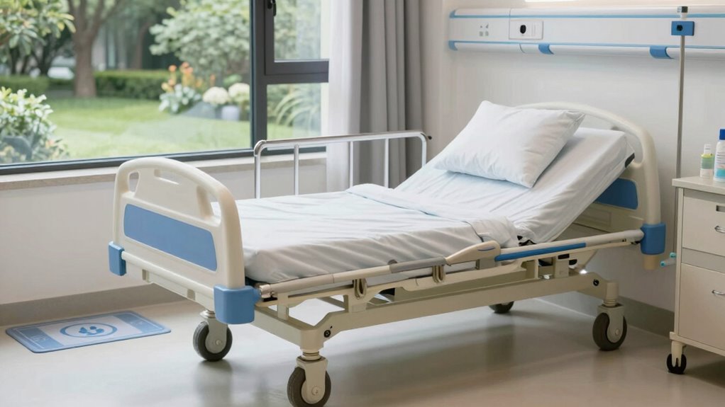 adjustable height and safety rails