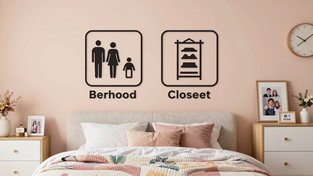 clear signage and personal decor