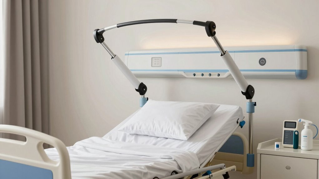 hospital bed with trapeze