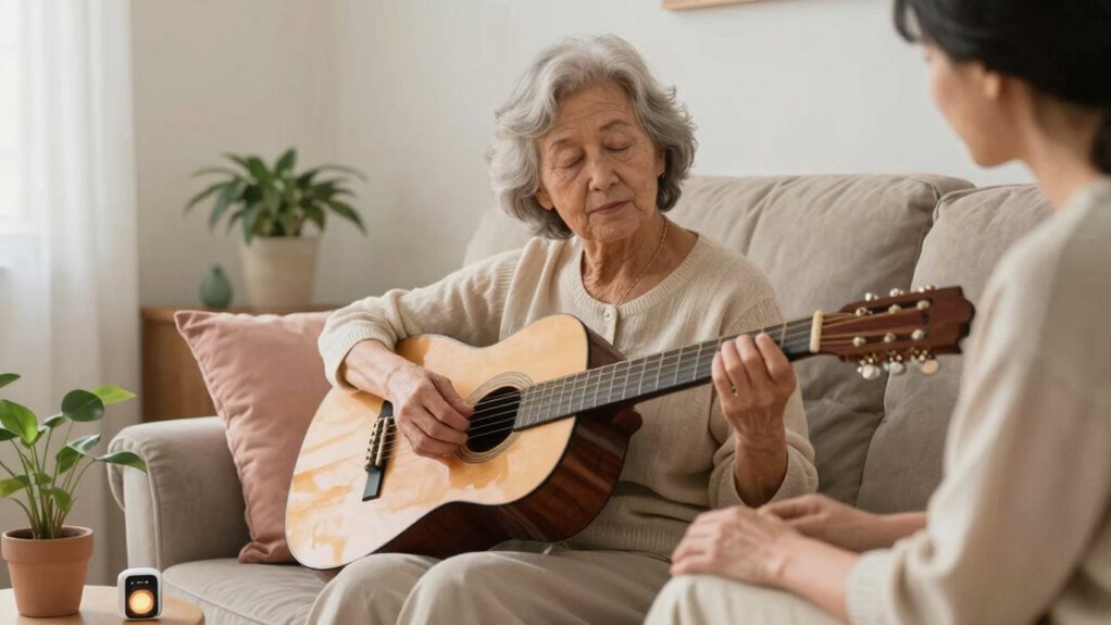 play calming familiar tunes