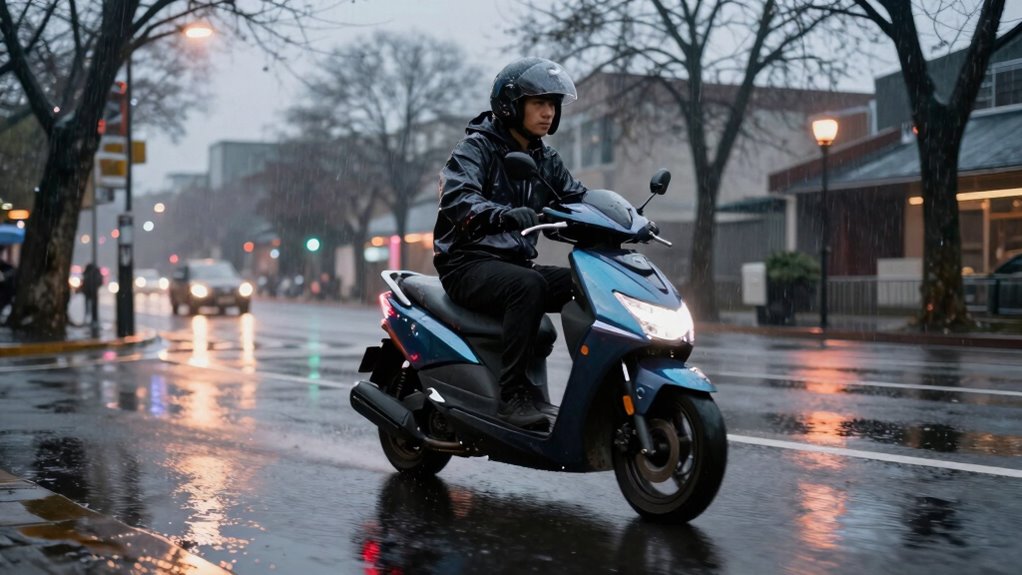 ride cautiously in wet conditions