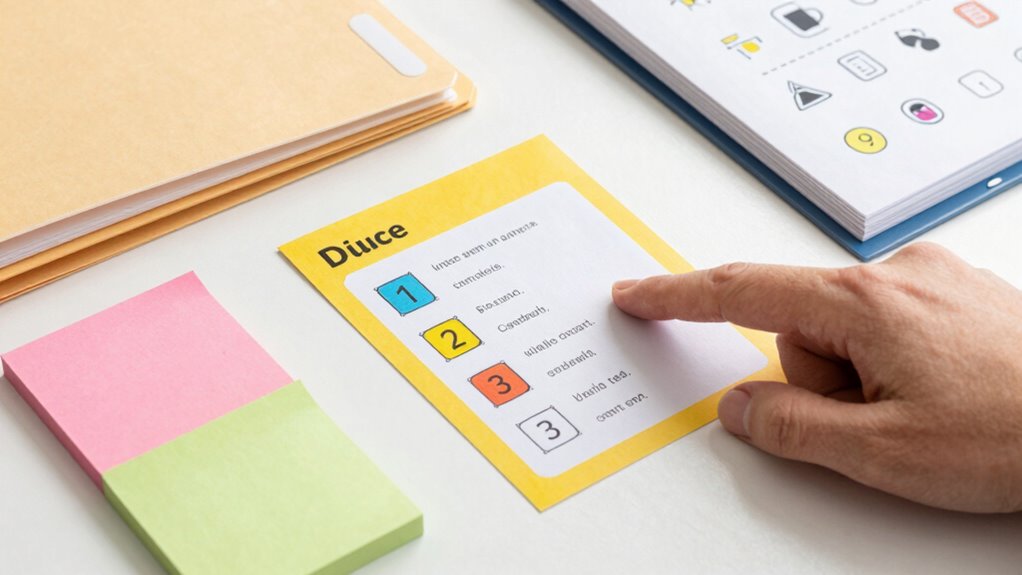 use clear colorful cues