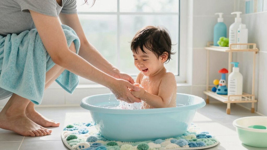 gentle calming bath routine
