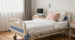 organized hospital bed setup