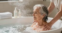 scheduled baths improve mood