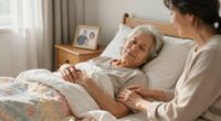 peaceful bedside family visits